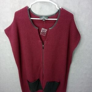 Dennis by Dennis Basso Burgundy/Red Knit Vest
Plu